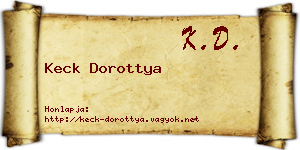 Keck Dorottya névjegykártya